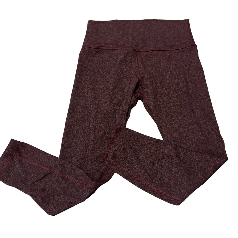 LuLuLemon size 8 Leggings Crop Burgundy Wine 24” Inseam